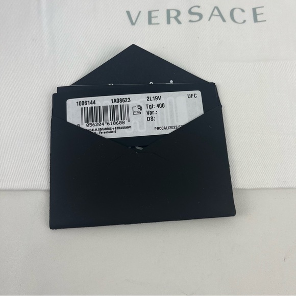 Versace Metallic Patent Leather Medusa Head With Rhinestone size 40 or 9.5 - Picture 13 of 16